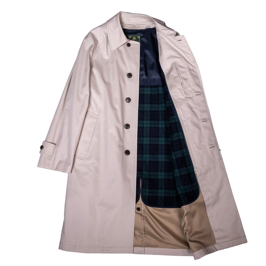 ラグランスリーブ・ステンカラーコート(オフ)