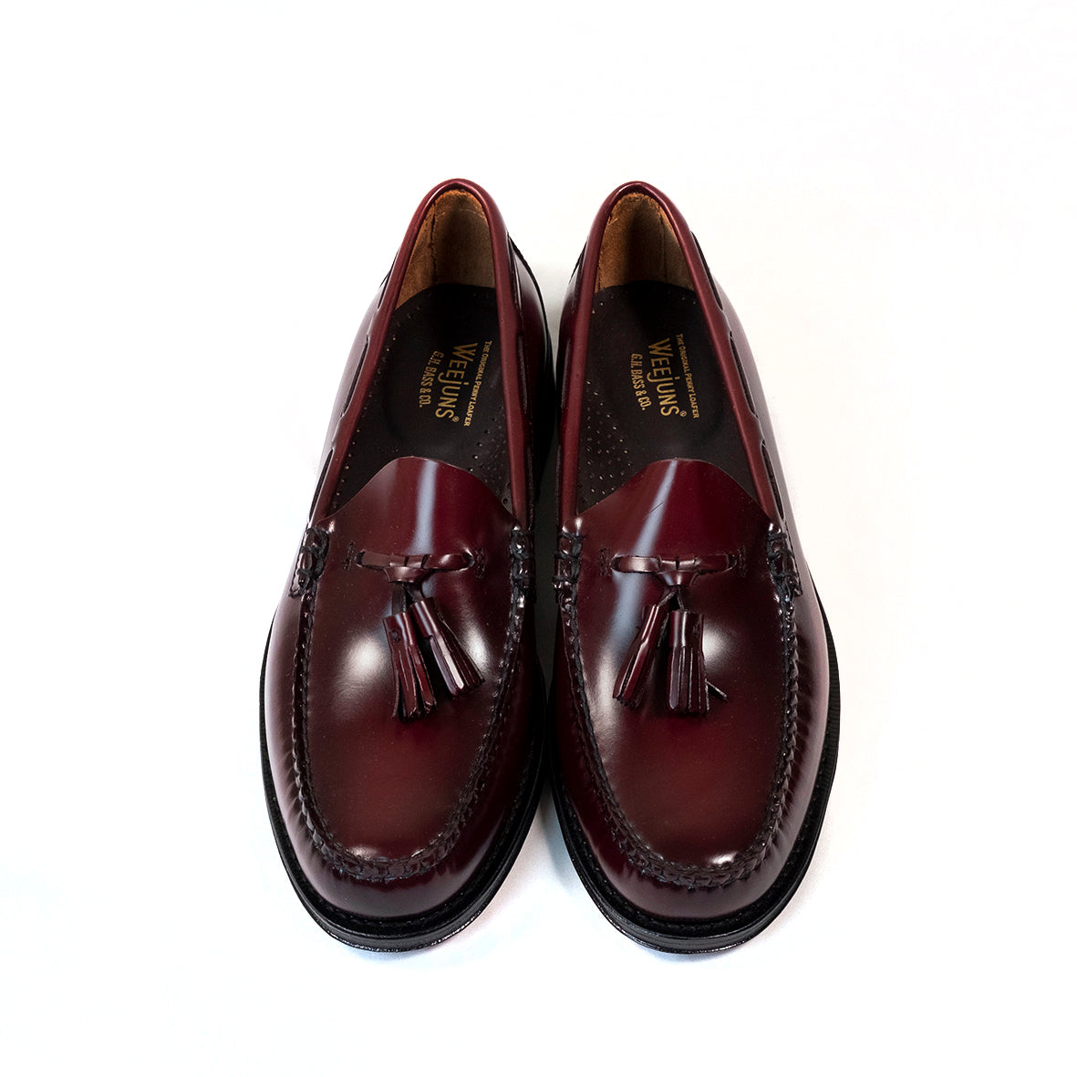 11015H LARKIN / WINE（Leather Sole） – Kent Ave. online G.H.BASS(ジーエイチバス) 11015H LARKIN ラーキン レザー タッセル ローファー メ 中古 古着 1022